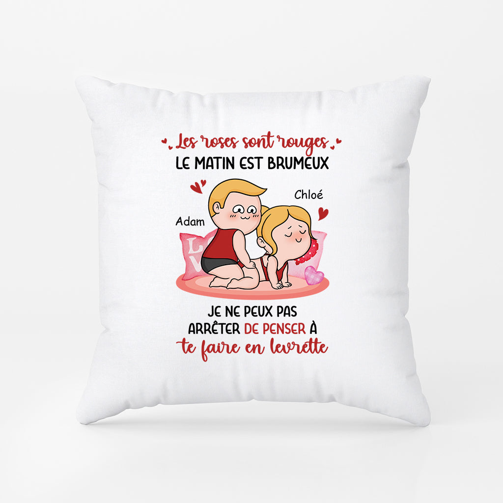 3703PFR1 je ne peux pas arreter de penser a toi version humoristique coussin personnalise pour couple