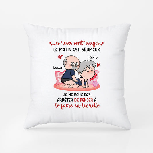 3703PFR2 je ne peux pas arreter de penser a toi version humoristique coussin personnalise pour couple