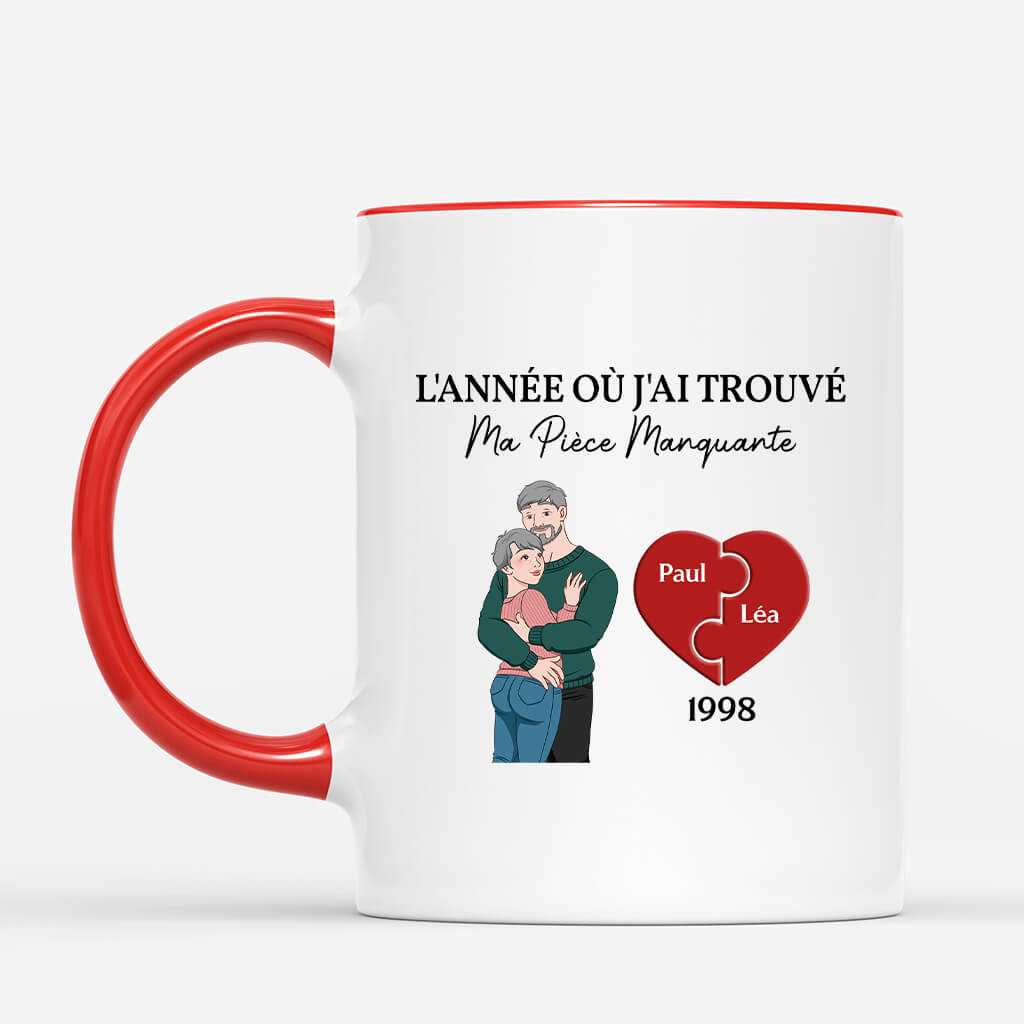 3715MFR2 lannee ou jai trouve ma piece manquante mug romantique pour couple