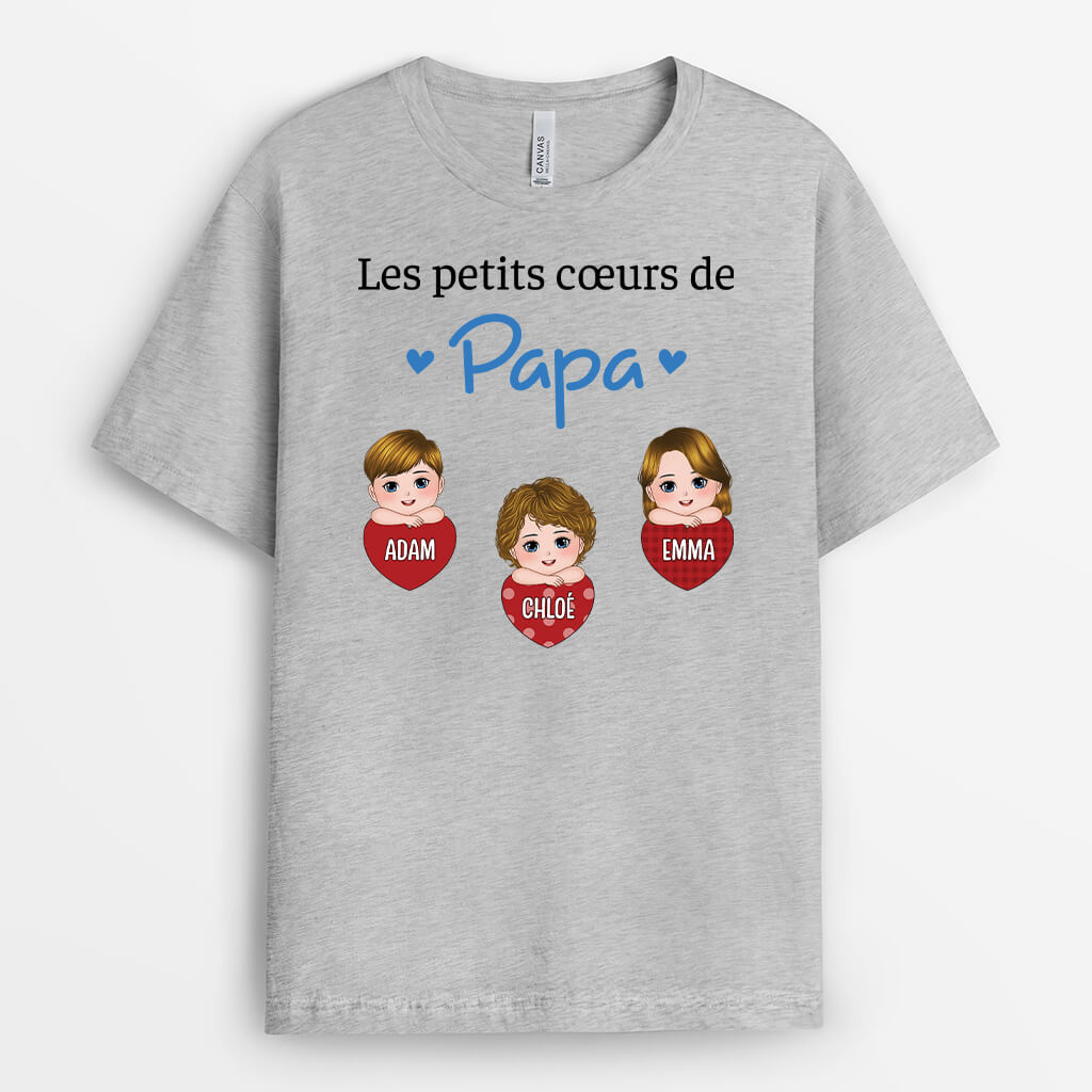 3756AFR2 les petits coeurs de mamie  t shirt pour mamie personnalise 3756ATE8A