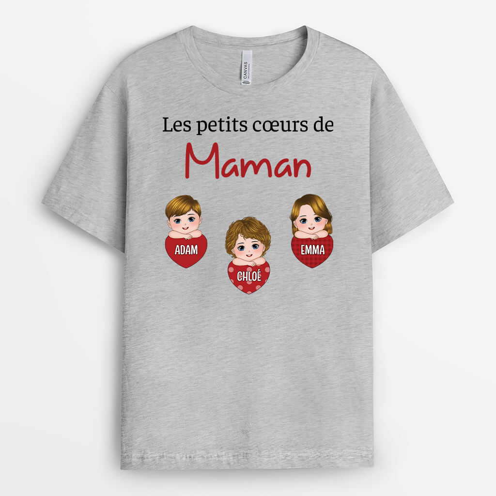 3756AFR2 les petits coeurs de papy  t shirt pour papy personnalise 3756ATE8B