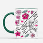 3758MFR2 maman tenant les mains avec fleurs roses 3d  mug personnalise maman 3758M