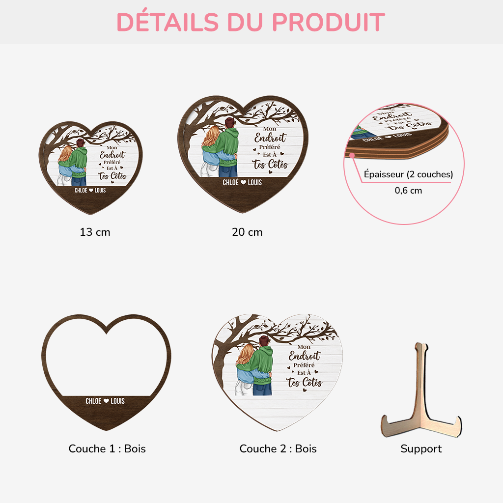 3766QFR3 plaque en bois personnalisee couple mon endroit prefere au monde est a tes cotes 3766q5h5g