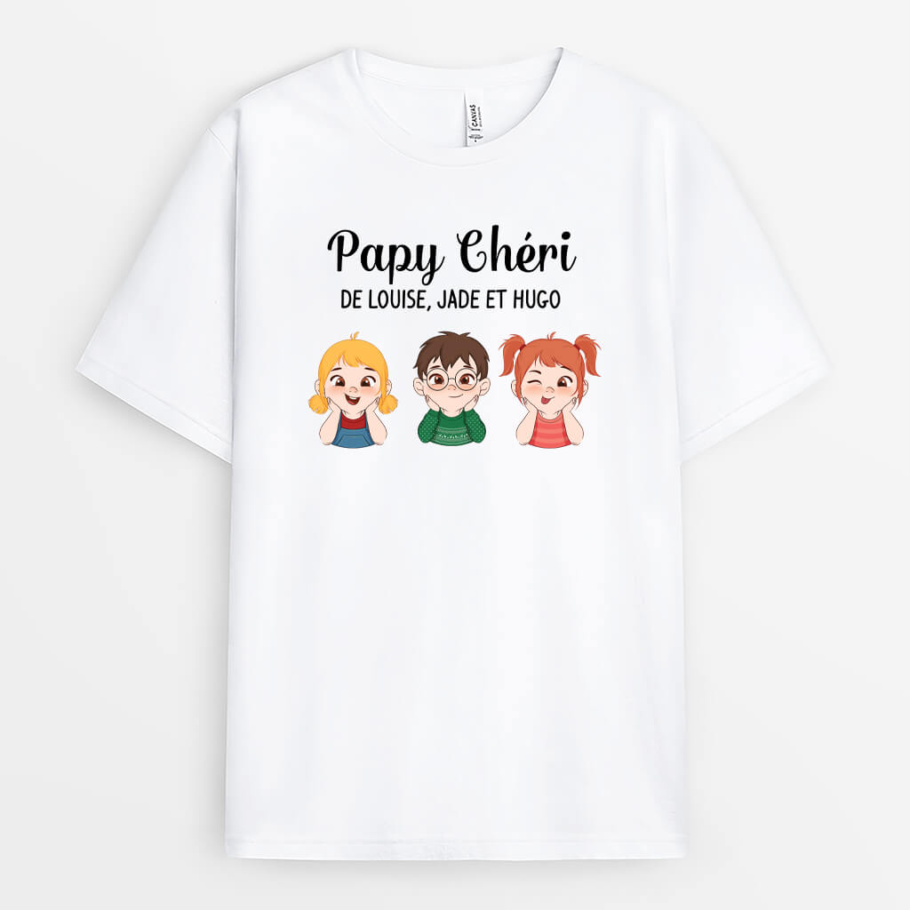 3777AFR1 papy cheri des petits enfants  tee shirt personnalise papy 3777A