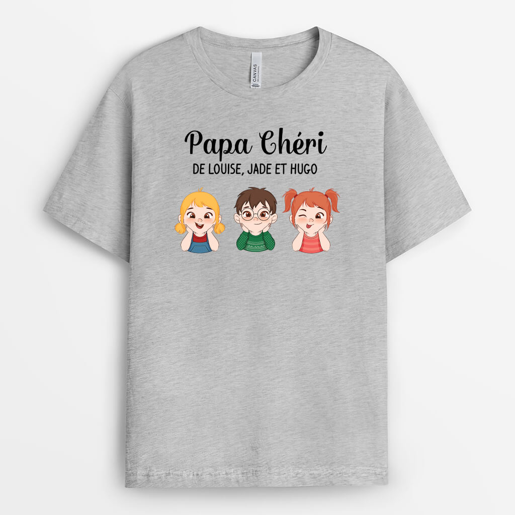 3777AFR2 papy cheri des petits enfants  tee shirt personnalise papy 3777A