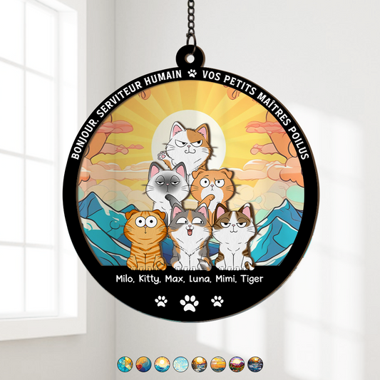 3788UFR1 attrape soleil personnalise en acrylique avec chats bonjour 3788u6i5d_3e918cd0 b994 4966 8f3c 863e578f8ec0