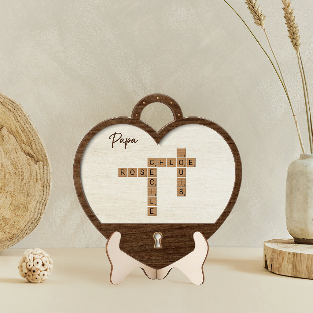 3790QFR2 plaque en bois personnalisee mamie coeur avec mots croises 3790q5l5a