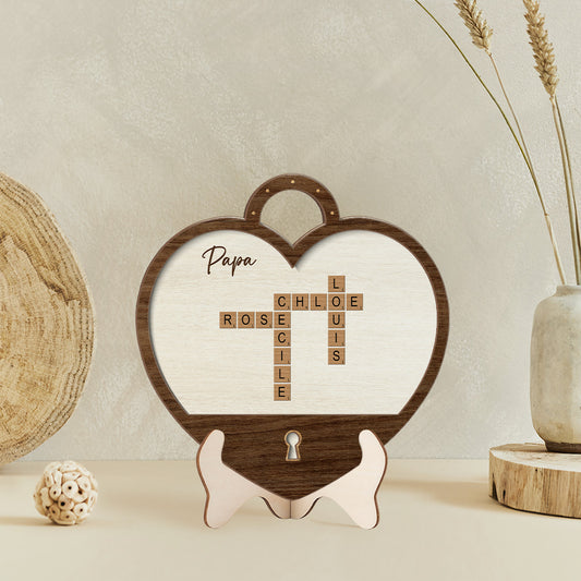 3790QFR2 plaque en bois personnalisee mamie coeur avec mots croises 3790q5l5a