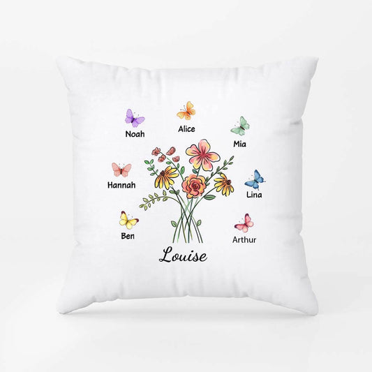 3801PFR1 coussin personnalise mamie_ mamie fleurs et papillons 3801P8L7A