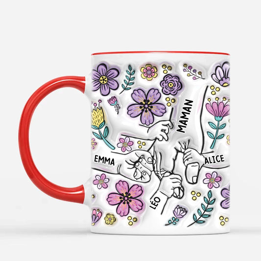 3822MFR2 _effet dimpression 3d_ mug personnalise grand mere mamie fleur violette 3822M6M5A