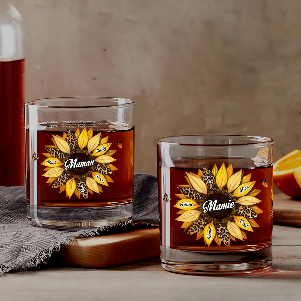 3827IFR1 verre a whisky personnalise femme  dessin fleur tournesol_  maman et mamie 3827I5E3A