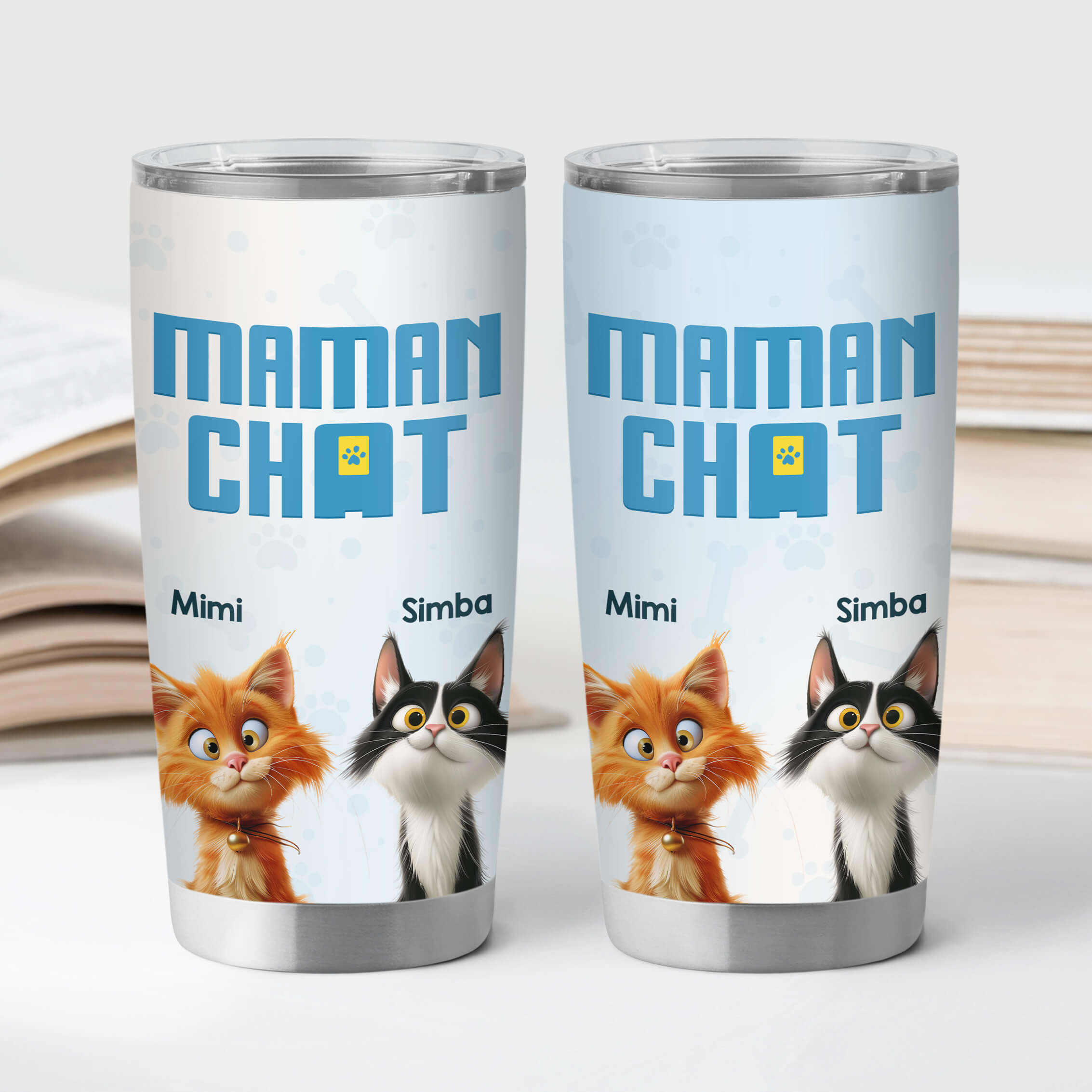 3833TFR2 gobelet a vin personnalise 591 ml maman chat papa chat 3d design cartoon 3833T5I5D