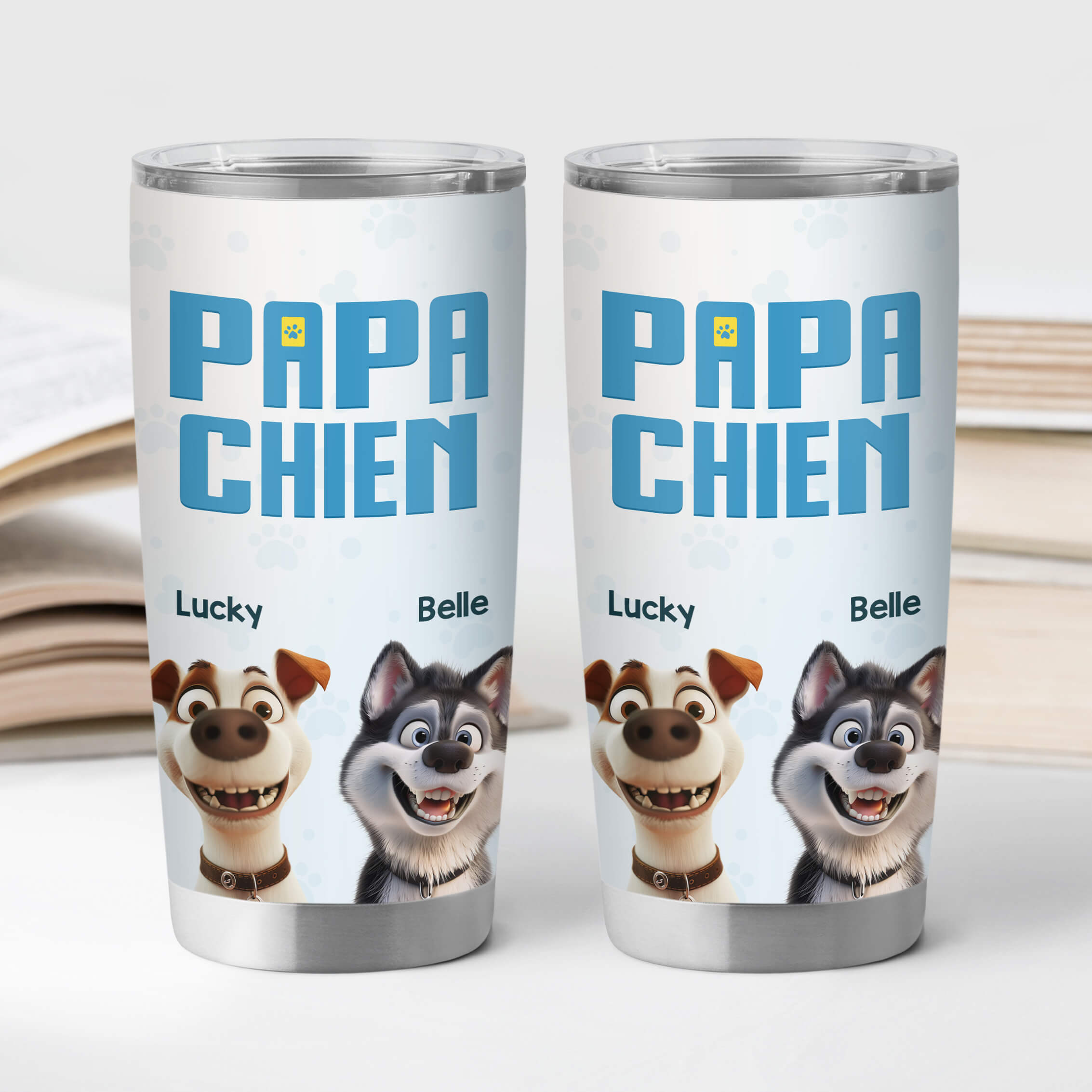 3833TFR2 gobelet a vin personnalise 591 ml maman chien papa chien design cartoon 3833T5I5C