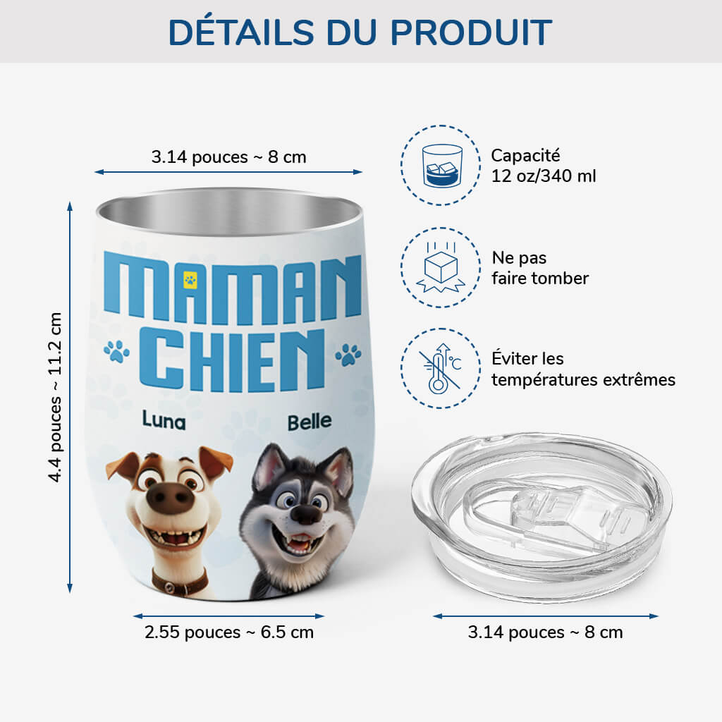 3833TFR3 verre a vin personnalise avec couvercle maman chien papa chien 3d design cartoon 3833T5I5C