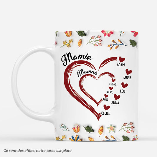 3835MFR1 mug personnalise maman maman coeur rouge fleurs colorees 3835M8Y7A