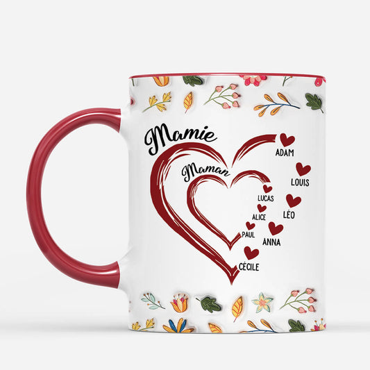 3835MFR2 mug personnalise maman maman coeur rouge fleurs colorees 3835M8Y7A