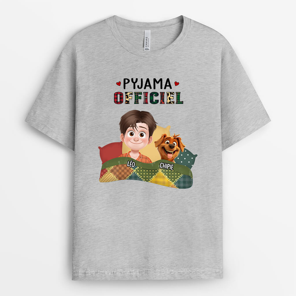 3851AFR2 tee shirt personnalise chien pyjama officiel design cartoon 3851A6M0C_ca293b79 2e6e 4359 a29b bf7b08039673