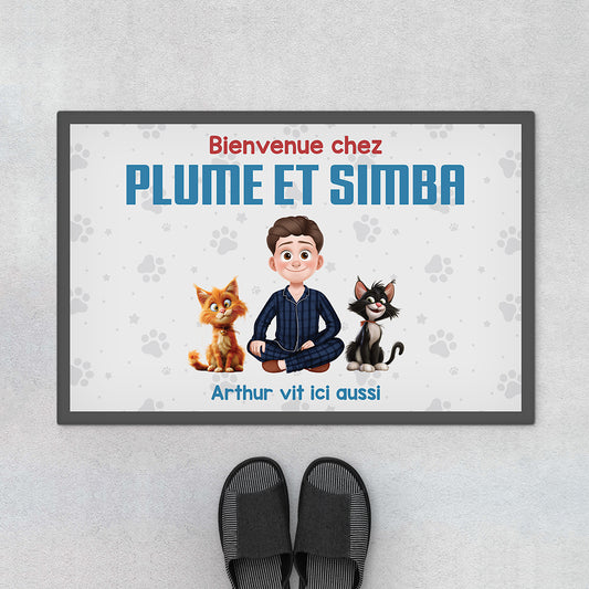 3859DFR1 paillasson chat personnalise bienvenue chez nous design cartoon 3859d5i0d_0ab386a8 27c7 415b a601 04efc755eae0