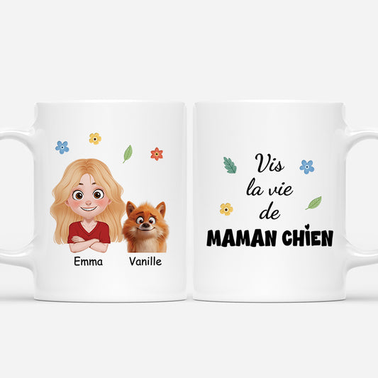 3868MFR1 mug personnalise chien la vie de maman chien 3868m8y0a