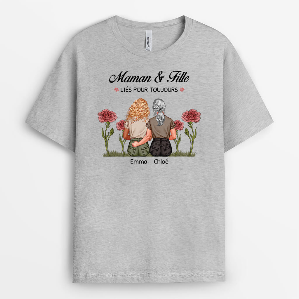 3869AFR2 t shirt maman personnalise nous sommes lies pour toujours_ 3869A847A