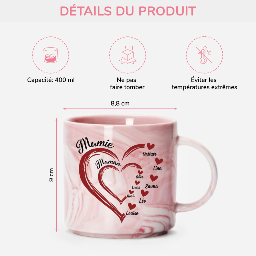 3870MFR3 tasse effet marbre maman mamie coeur rouge_ 3870m9n5a