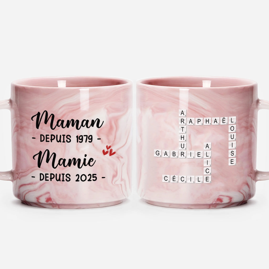 3876MFR1 tasse effet marbre pour femme maman mamie mots croises 3876M3L5A