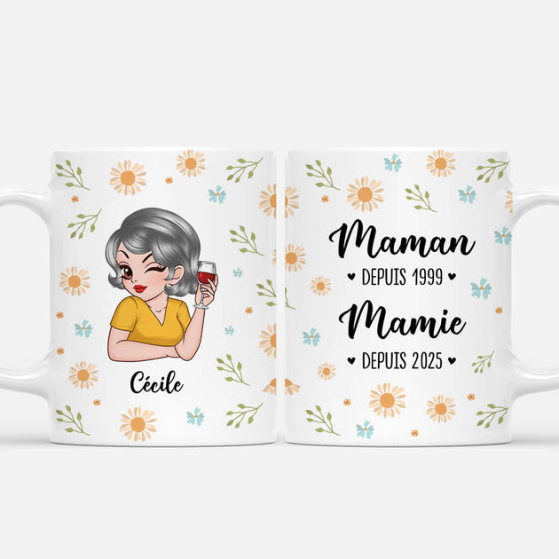 Tasse Femme Personnalisée - Maman Mamie Charmante - Cadeau Plus