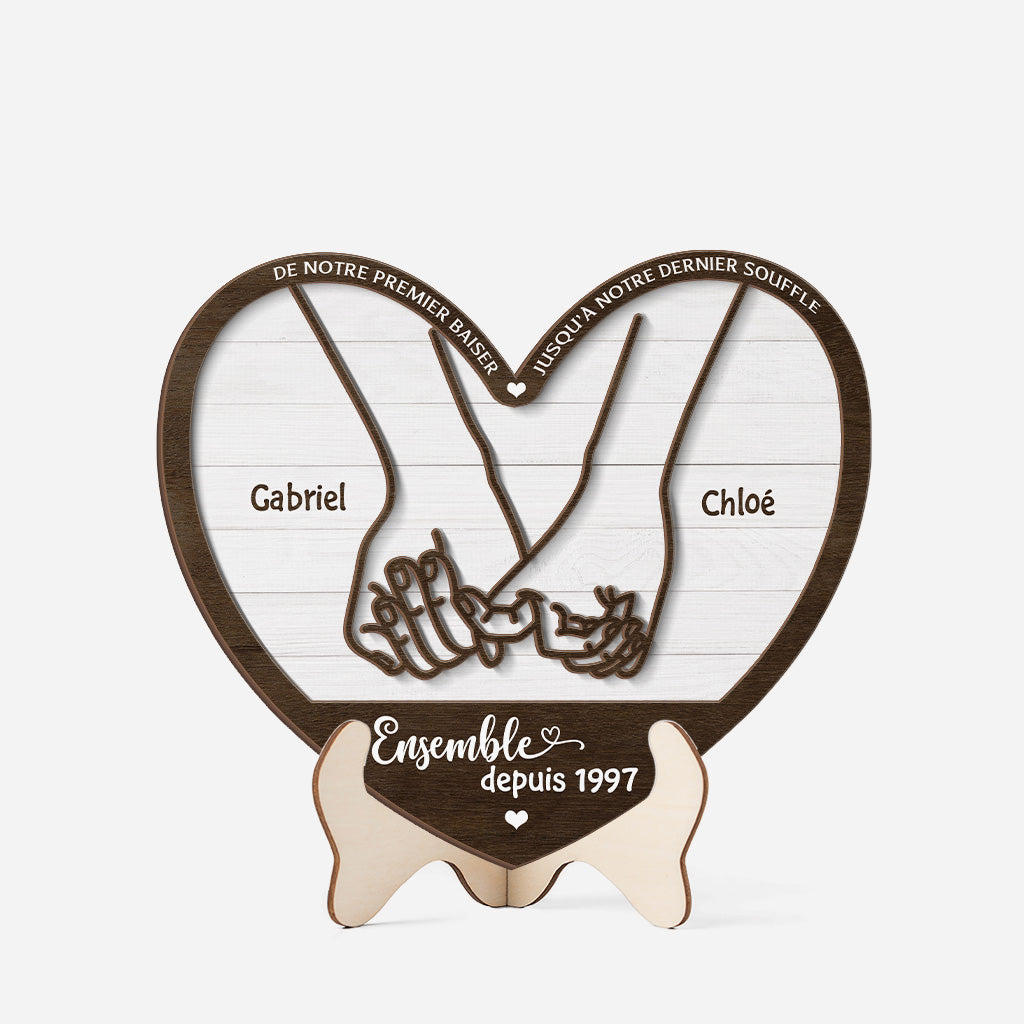 3895QFR1 plaque en bois personnalise couple pour toujours 3895qkl3g