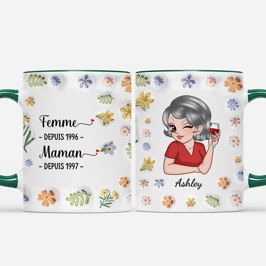 3898MFR2 effet dimpression 3d mug personnalise mariee maman mamie depuis 3898MTL8C