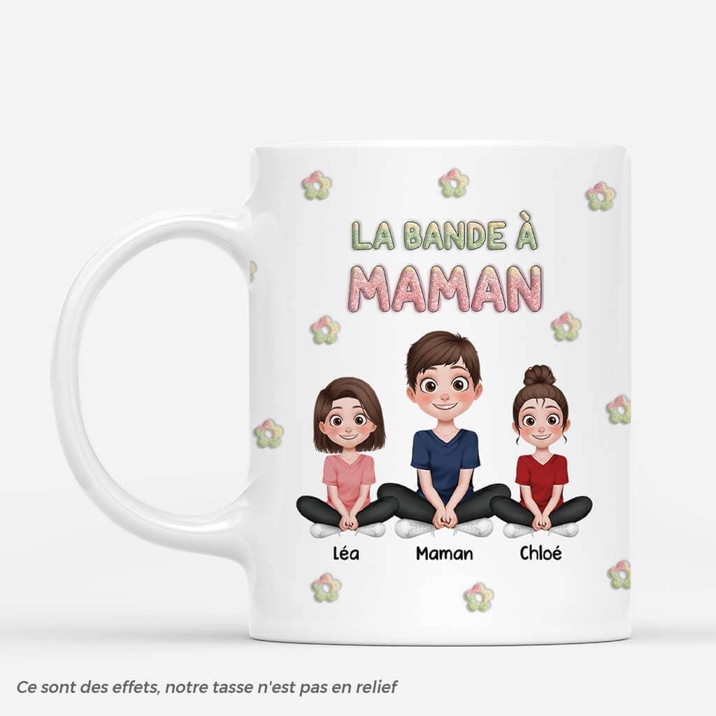 3906MFR1 effet dimpression 3d mug pour maman personnalise la bande a maman couleur pastel 3906M8M8A