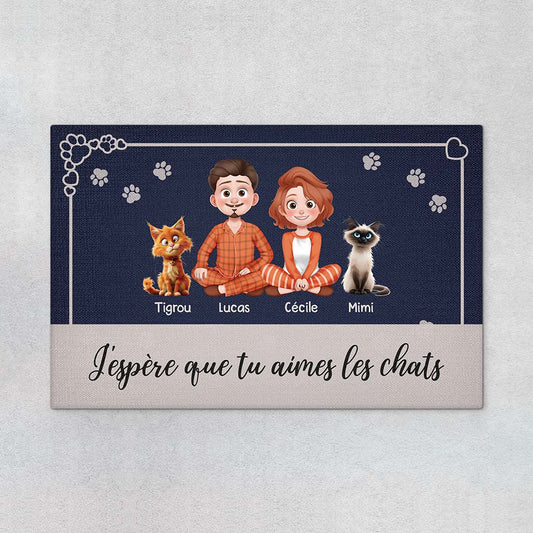 3914DFR1 paillasson personnalise dessin anime 3d jespere que tu aimes les chats 3914DTM0D