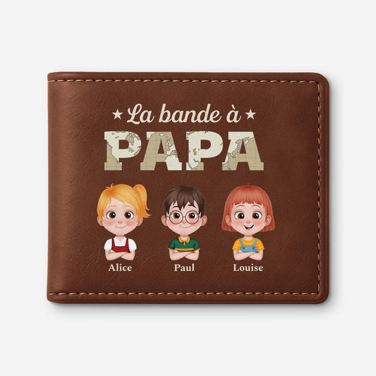3942JFR1 portefeuille en cuir personnalise la bande a papa design cartoon 3942j5t0b