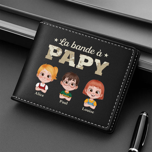 3942JFR2 portefeuille en cuir personnalise la bande a papa design cartoon 3942j5t0b