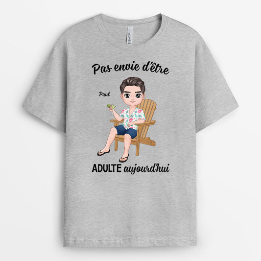 3945AFR2 t shirt personnalise pour homme pas envie d_etre adulte 3945akk0a