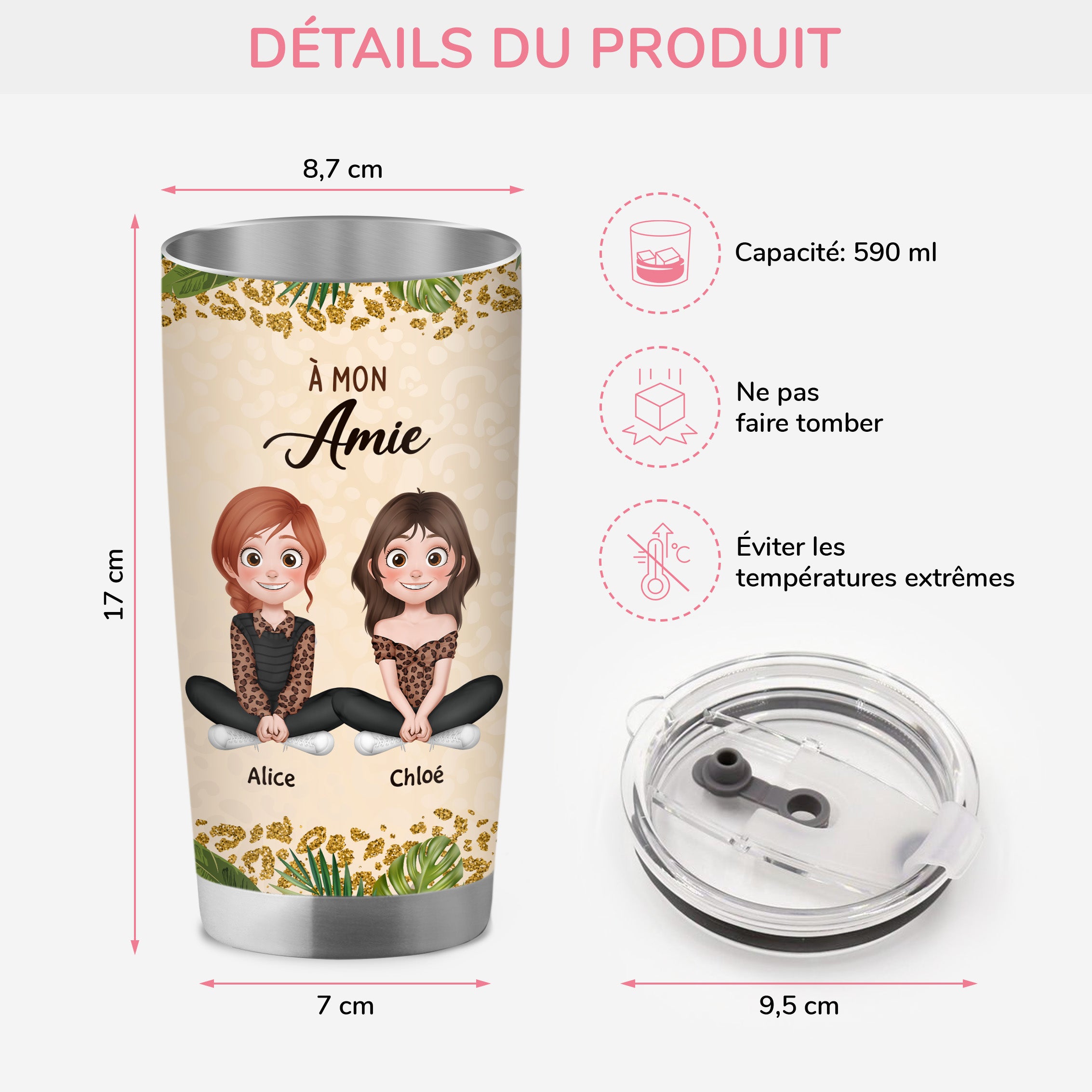 3961TFR3 mug isotherme 590 ml personnalise ma chere amie 3961t5m0f