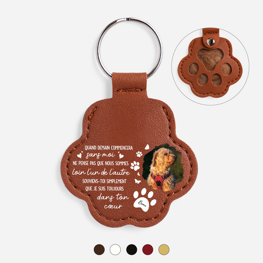 3988AFR1 porte cle personnalise photo commemorative avec poil animaux chien chat toujours dans ton coeur 3988ajth5c