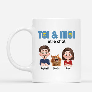 Ornement Noël Personnalisé - Toi Et Moi Et Notre Chat - Décoration Sapin Acrylique Personnalisable (1, Homme - Femme)