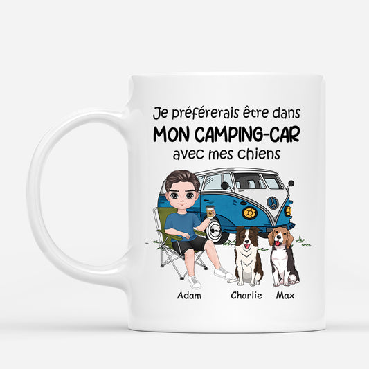 4024MFR1 mug pour amoureux des chiens je prefererais etre dans mon camping car 4024m6q0c