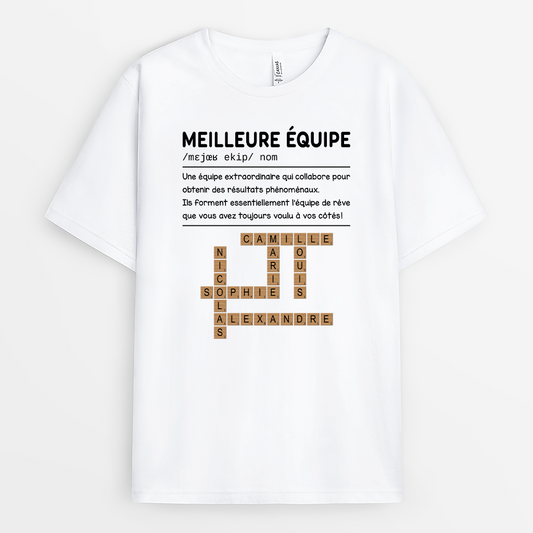 4037AFR1 t shirt personnalise collegue meilleure equipe mots croises