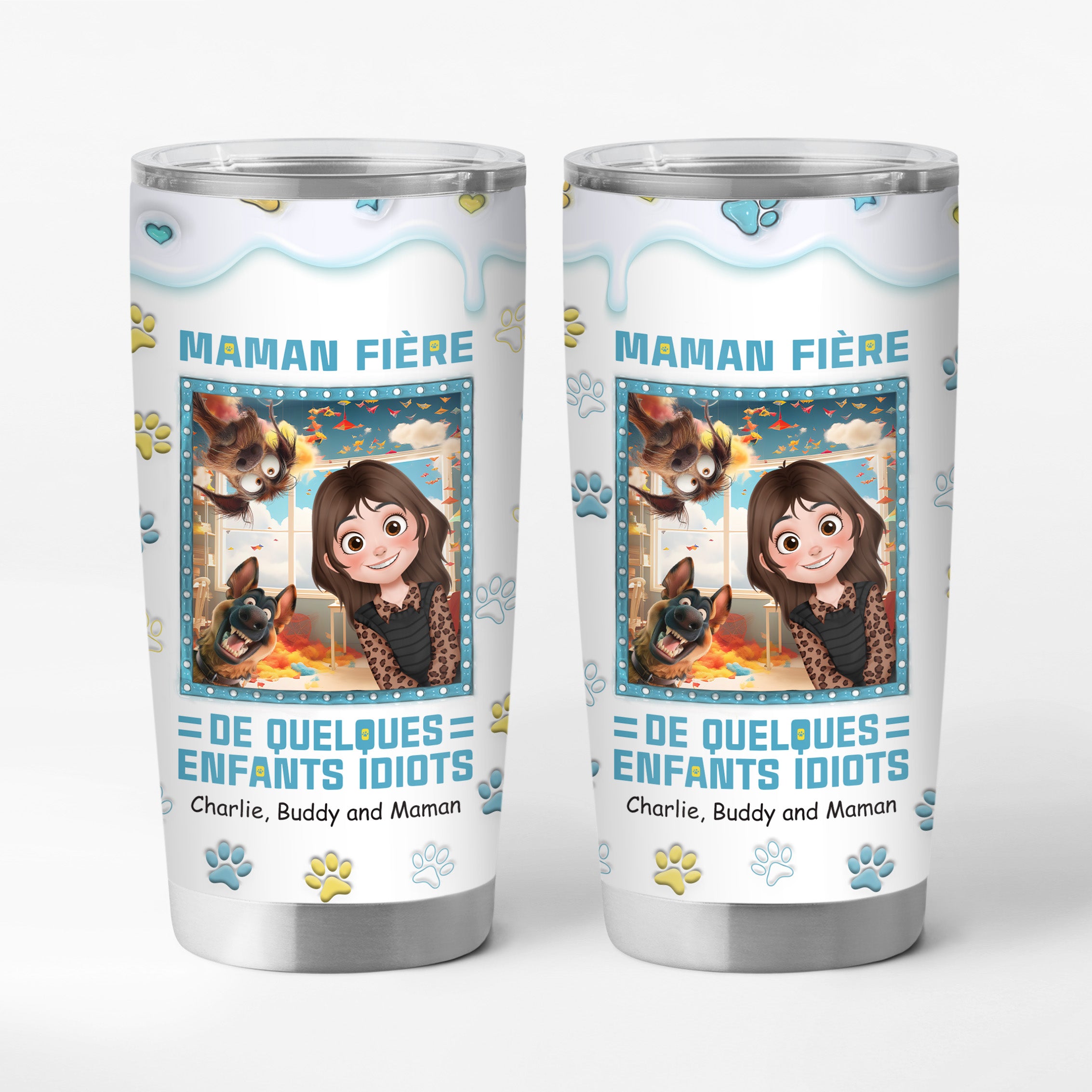 4039TFR1 mug isotherme 590ml personnalise maman chien fiere design cartoon 4039tkl0c
