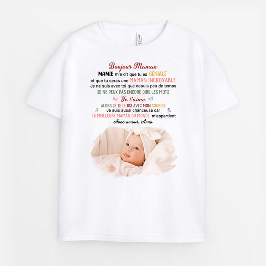 4055AFR1 t shirt enfant personnalise bonjour maman avec photo 4055a8l5a_b6baa14b 828a 446d 8a22 74e97c3bf327