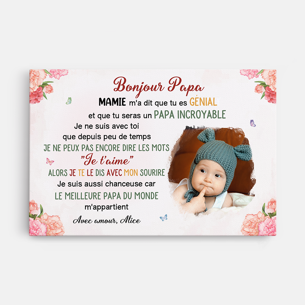 4055CFR1 toile personnalisee bonjour papa avec photo 4055c8n5b_5346ffe4 02b9 416d 994d 643a9913f375