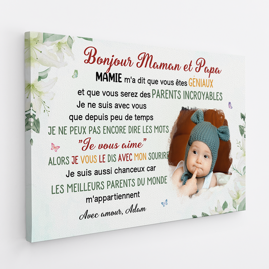 4055CFR2 toile personnalisee bonjour papa avec photo 4055c8n5b