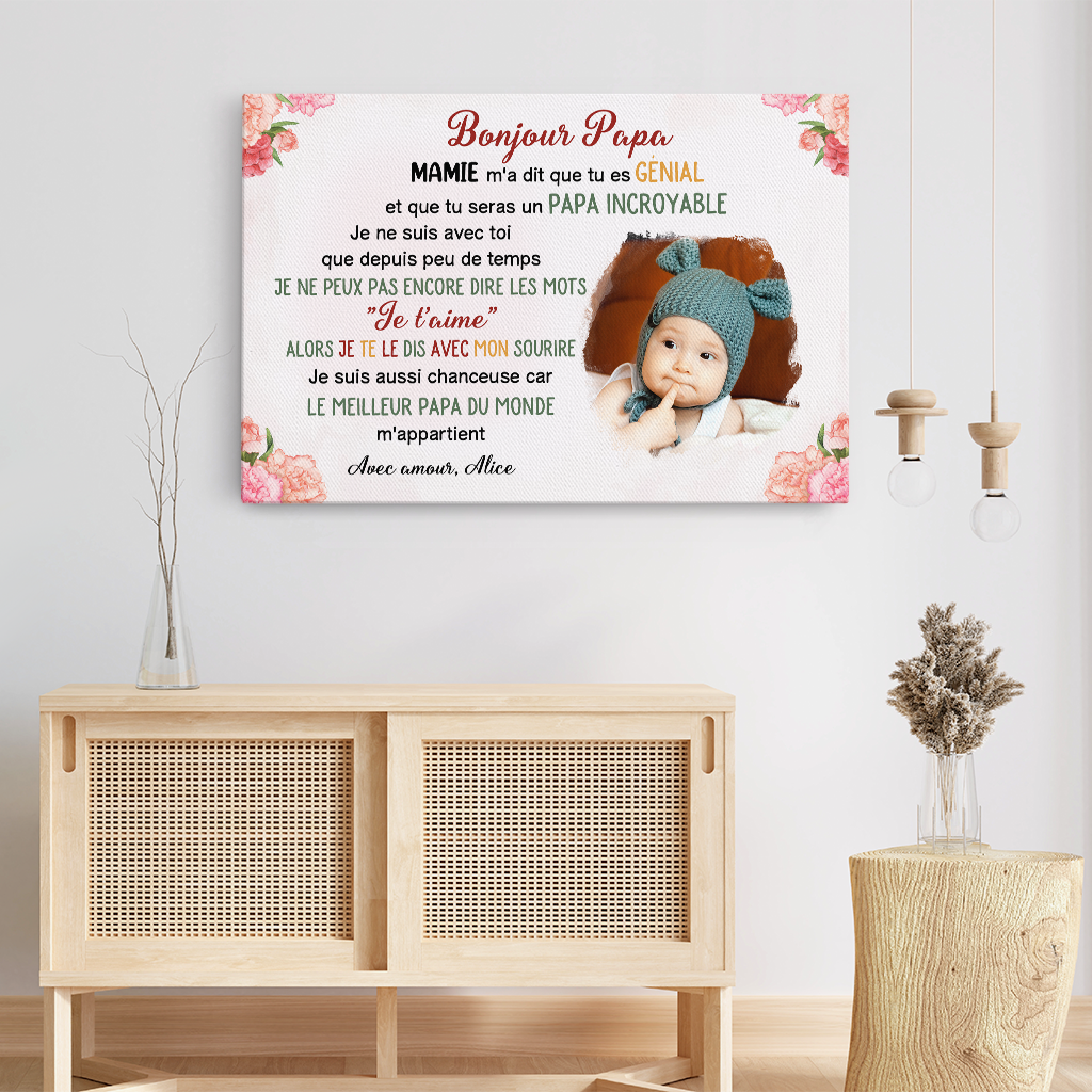 4055CFR3 toile personnalisee bonjour papa avec photo 4055c8n5b_a7f0c423 2c52 4606 804b 8e77fcc4ddf4