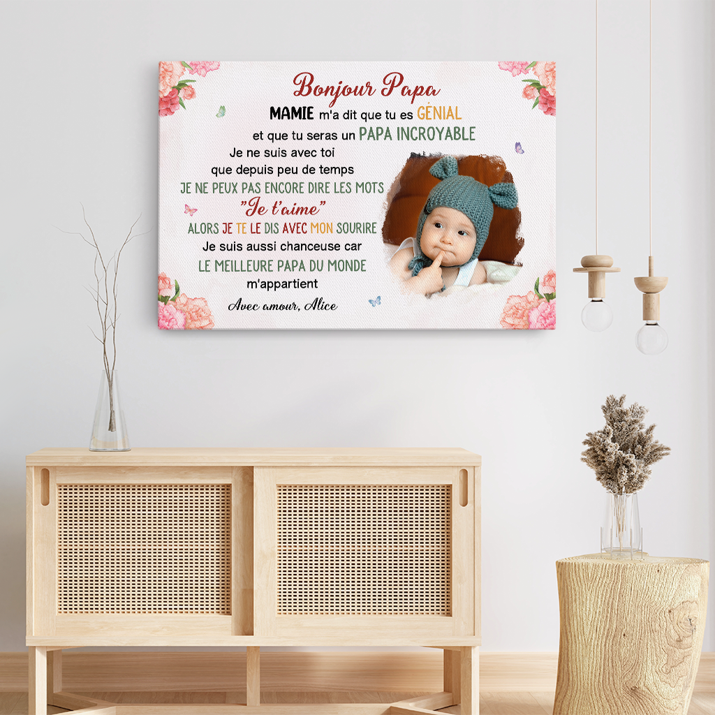 4055CFR3 toile personnalisee bonjour papa avec photo 4055c8n5b_ce9c1454 9d4d 4ceb a200 2b53bd085594