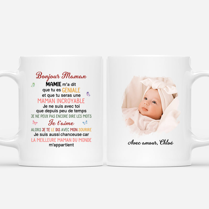 4055MFR1 mug personnalise bonjour maman avec photo 4055m8m5a