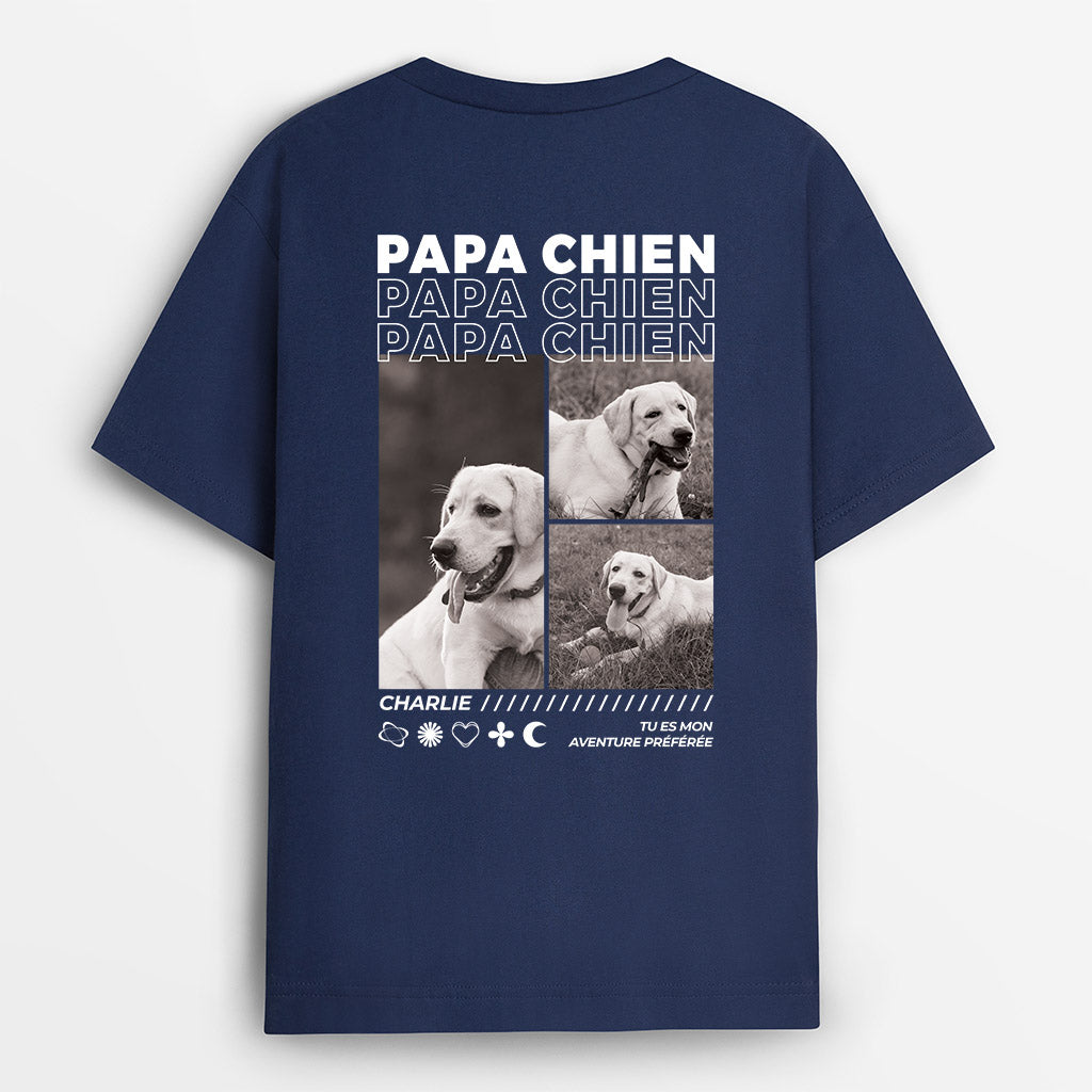 4065AFR1 t shirt personnalise super papa  maman chien avec photos 4065atm5c