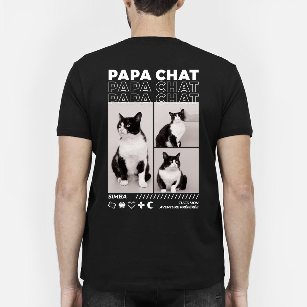 4065AFR2 t shirt personnalise super papa  maman chat avec photos 4065atm5d