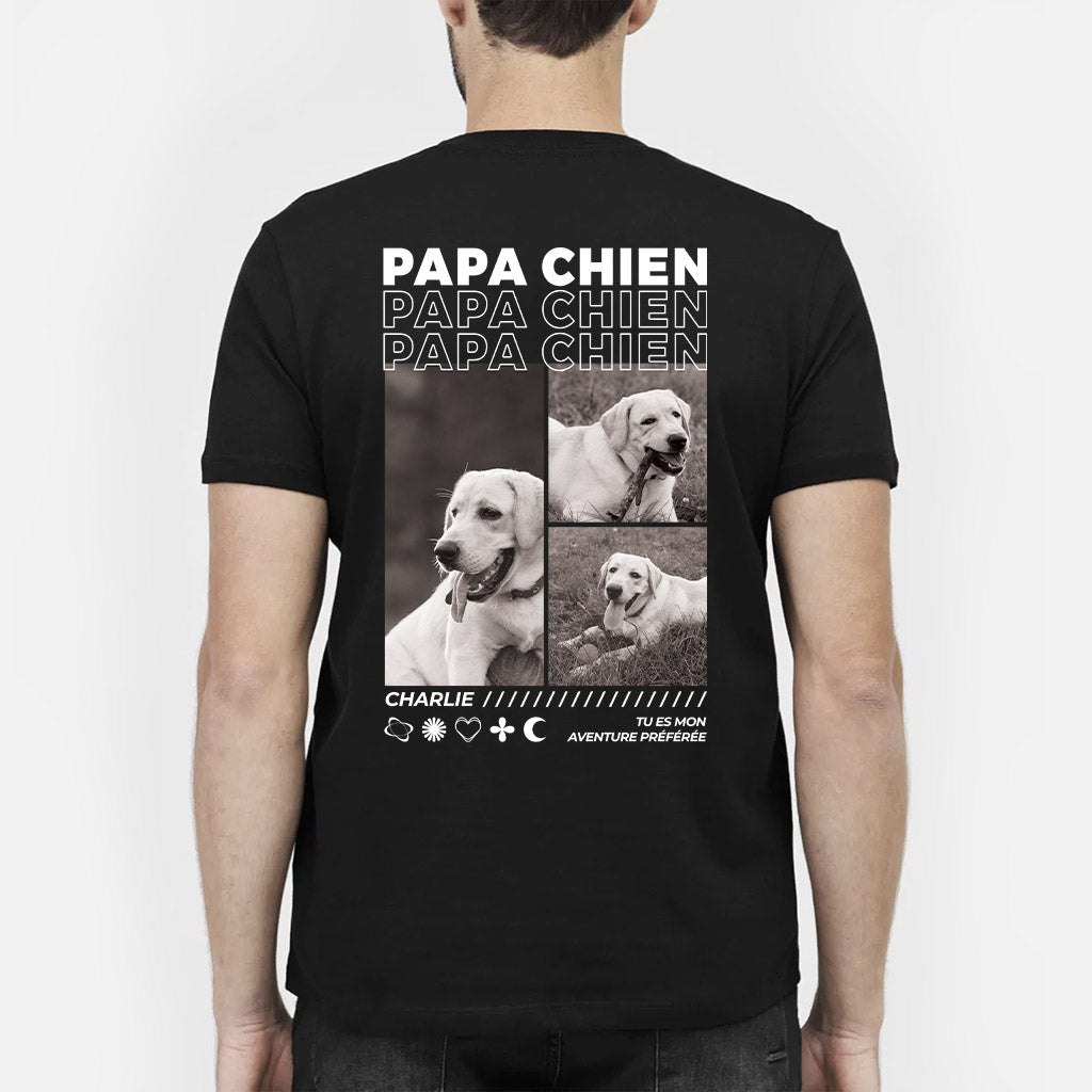 4065AFR2 t shirt personnalise super papa  maman chien avec photos 4065atm5c