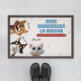 4066DFR1 paillasson chat personnalise nous gouvernons la maison design humour 4066d9t5d